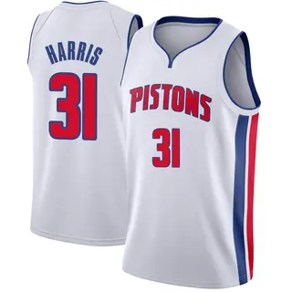 Detroit Pistons Men's Joe Harris White Swingman Jersey - Association Edition