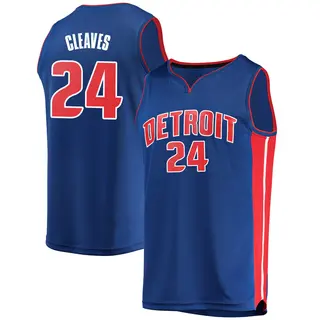 Detroit Pistons Men's Mateen Cleaves Blue Fast Break Jersey - Icon Edition