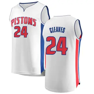 Detroit Pistons Men's Mateen Cleaves White Fast Break Jersey - Association Edition