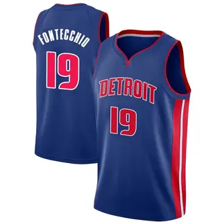 Detroit Pistons Men's Simone Fontecchio Blue Swingman Jersey - Icon Edition
