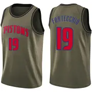 Detroit Pistons Men's Simone Fontecchio Green Swingman Salute to Service Jersey