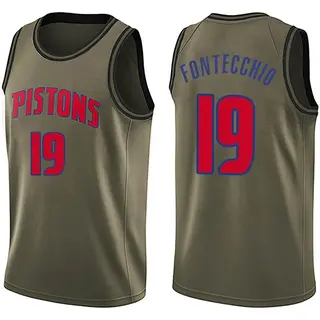 Detroit Pistons Men's Simone Fontecchio Green Swingman Salute to Service Jersey