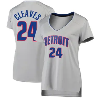Detroit Pistons Women's Mateen Cleaves Fast Break Silver Jersey - Statement Edition
