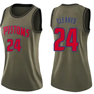 Detroit Pistons Women's Mateen Cleaves Green Swingman Salute to Service Jersey