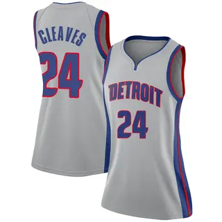 Detroit Pistons Women's Mateen Cleaves Swingman Silver Jersey - Statement Edition