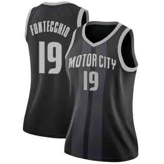 Detroit Pistons Women's Simone Fontecchio Black Swingman 2018/19 Jersey - City Edition