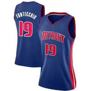 Detroit Pistons Women's Simone Fontecchio Blue Swingman Jersey - Icon Edition