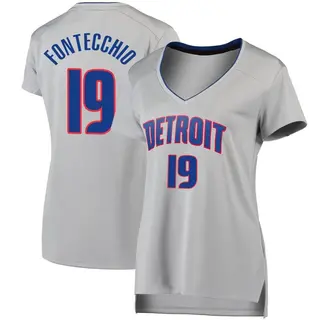 Detroit Pistons Women's Simone Fontecchio Fast Break Silver Jersey - Statement Edition
