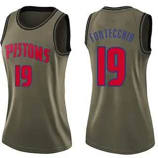 Detroit Pistons Women's Simone Fontecchio Green Swingman Salute to Service Jersey