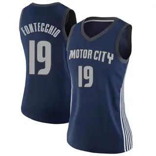 Detroit Pistons Women's Simone Fontecchio Navy Swingman Jersey - City Edition