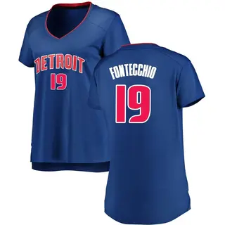 Detroit Pistons Women's Simone Fontecchio Royal Fast Break Jersey - Icon Edition