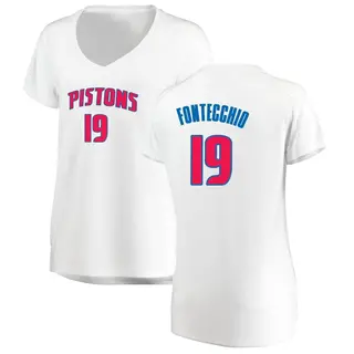 Detroit Pistons Women's Simone Fontecchio White Fast Break Jersey - Association Edition
