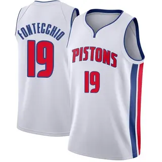 Detroit Pistons Youth Simone Fontecchio White Swingman Jersey - Association Edition